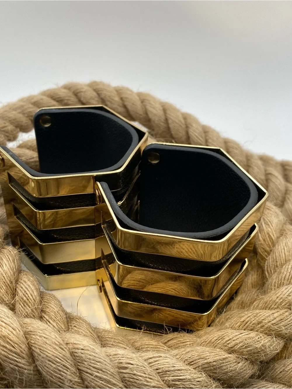 Vintage Gold and Black Chevron Link Bracelet Watch